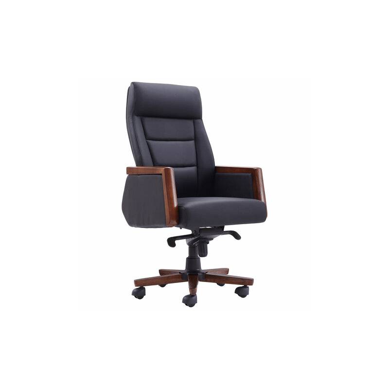 Кресло HAWASAN (ХАВАСАН) "Overlord EX-770", мультиблок, дерево, натуральная кожа, черное, 532934 главное фото